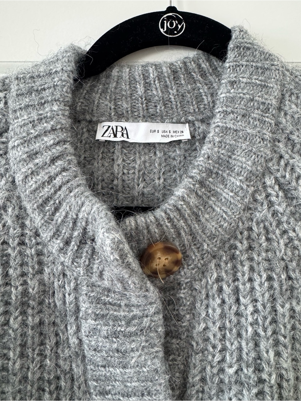 Zara Gray Chunky Ribbed Button Cardigan - Picture 2 of 3